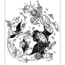 Flying Ron coloring page - Coloring page - MOVIE coloring pages - HARRY POTTER coloring pages - RON WEASLEY coloring pages