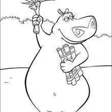 Gloria the hippo coloring page