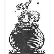 Harry Potter's cauldron coloring page
