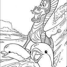 Marty with the dolphins coloring page