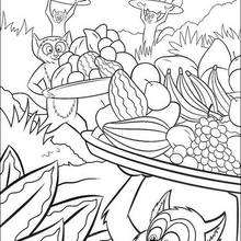 Monkey food coloring page - Coloring page - MOVIE coloring pages - MADAGASCAR coloring pages - MADAGASCAR printables