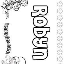 Robyn - Coloring page - NAME coloring pages - GIRLS NAME coloring pages - R names for girls coloring posters