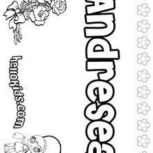 Andresea - Coloring page - NAME coloring pages - GIRLS NAME coloring pages - A names for girls coloring sheets