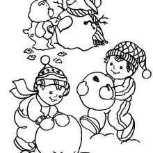 Care Bear and snowman coloring page