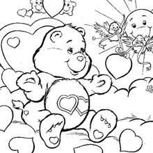 Love-a-lot Bear coloring page - Coloring page - CHARACTERS coloring pages - TV SERIES CHARACTERS coloring pages - CARE BEARS coloring pages - LOVE-A-LOT BEAR coloring pages