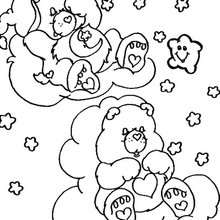 Care Bears sleeping coloring page