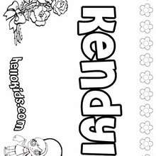 Kendyl - Coloring page - NAME coloring pages - GIRLS NAME coloring pages - K names for girls coloring posters