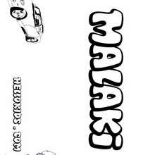 Malaki - Coloring page - NAME coloring pages - BOYS NAME coloring pages - M+N boys names coloring posters