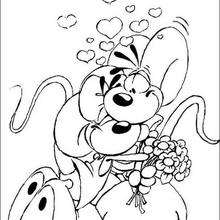 Diddl and Diddlina coloring page - Coloring page - CHARACTERS coloring pages - CARTOON CHARACTERS Coloring Pages - DIDDL coloring pages
