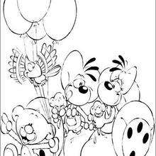 Diddl celebrating coloring page - Coloring page - CHARACTERS coloring pages - CARTOON CHARACTERS Coloring Pages - DIDDL coloring pages