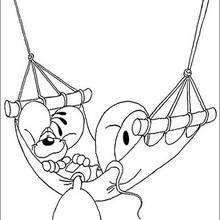 Diddl relaxing coloring page - Coloring page - CHARACTERS coloring pages - CARTOON CHARACTERS Coloring Pages - DIDDL coloring pages