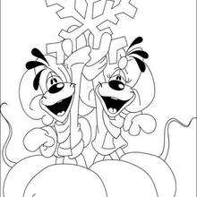 Diddl in winter coloring page - Coloring page - CHARACTERS coloring pages - CARTOON CHARACTERS Coloring Pages - DIDDL coloring pages