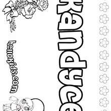 Kandyce - Coloring page - NAME coloring pages - GIRLS NAME coloring pages - K names for girls coloring posters