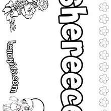 Shereece - Coloring page - NAME coloring pages - GIRLS NAME coloring pages - S girls names coloring posters