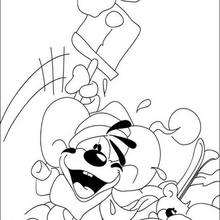 Skiing Diddl coloring page - Coloring page - CHARACTERS coloring pages - CARTOON CHARACTERS Coloring Pages - DIDDL coloring pages