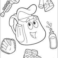 Backpack coloring page - Coloring page - CHARACTERS coloring pages - TV SERIES CHARACTERS coloring pages - DORA THE EXPLORER coloring pages - BACKPACK coloring pages