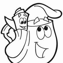 Backpack mochila coloring page - Coloring page - CHARACTERS coloring pages - TV SERIES CHARACTERS coloring pages - DORA THE EXPLORER coloring pages - BACKPACK coloring pages