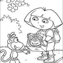 Boots birthday cake coloring page