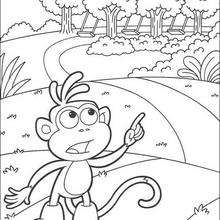 Boots coloring page - Coloring page - CHARACTERS coloring pages - TV SERIES CHARACTERS coloring pages - DORA THE EXPLORER coloring pages - BOOTS THE MONKEY coloring pages