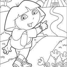Dora and circus coloring page