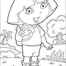 Dora the Explorer on holiday coloring page - Coloring page - CHARACTERS coloring pages - TV SERIES CHARACTERS coloring pages - DORA THE EXPLORER coloring pages - DORA coloring pages