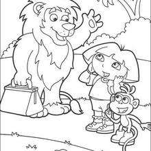 Goodbye Lion coloring page - Coloring page - CHARACTERS coloring pages - TV SERIES CHARACTERS coloring pages - DORA THE EXPLORER coloring pages - THE CIRCUS LION coloring pages