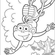 Happy Boots the Monkey coloring page - Coloring page - CHARACTERS coloring pages - TV SERIES CHARACTERS coloring pages - DORA THE EXPLORER coloring pages - BOOTS THE MONKEY coloring pages