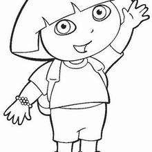 Hello Dora coloring page - Coloring page - CHARACTERS coloring pages - TV SERIES CHARACTERS coloring pages - DORA THE EXPLORER coloring pages - DORA coloring pages