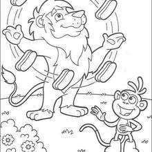 Juggler coloring page - Coloring page - CHARACTERS coloring pages - TV SERIES CHARACTERS coloring pages - DORA THE EXPLORER coloring pages - THE CIRCUS LION coloring pages