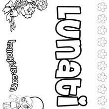 Lunati - Coloring page - NAME coloring pages - GIRLS NAME coloring pages - L girl names coloring posters