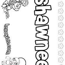 Shawnee - Coloring page - NAME coloring pages - GIRLS NAME coloring pages - S girls names coloring posters