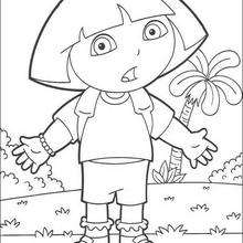 Surprised Dora the Explorer coloring page
