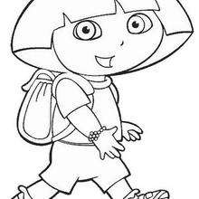 Walking Dora the Explorer coloring page