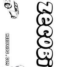 Zecobi - Coloring page - NAME coloring pages - BOYS NAME coloring pages - T to Z boys names coloring posters
