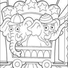Circus Elephants coloring page - Coloring page - CHARACTERS coloring pages - TV SERIES CHARACTERS coloring pages - DORA THE EXPLORER coloring pages - DORA THE EXPLORER to color