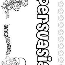 Persuasia - Coloring page - NAME coloring pages - GIRLS NAME coloring pages - O, P, Q names fo girls posters