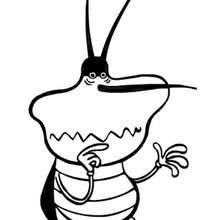 Portrait of Dee Dee, the cockroach coloring page