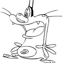 Scared Oggy coloring page - Coloring page - CHARACTERS coloring pages - TV SERIES CHARACTERS coloring pages - OGGY AND THE COCKROACHES coloring pages - OGGY coloring pages