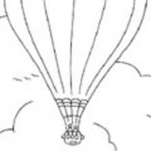HOT AIR BALLOON coloring pages - TRANSPORTATION coloring pages - Coloring page