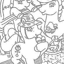 Ponies' picnic coloring page - Coloring page - CHARACTERS coloring pages - TV SERIES CHARACTERS coloring pages - MY LITTLE PONY coloring pages