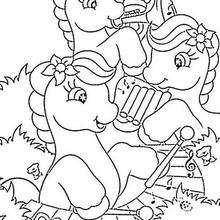 Ponies playing music coloring page - Coloring page - CHARACTERS coloring pages - TV SERIES CHARACTERS coloring pages - MY LITTLE PONY coloring pages