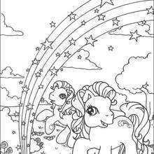 Rainbow in ponyland coloring page