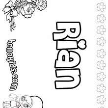 Rian - Coloring page - NAME coloring pages - GIRLS NAME coloring pages - R names for girls coloring posters