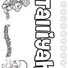 Talliyah - Coloring page - NAME coloring pages - GIRLS NAME coloring pages - T names for girls coloring and printing posters