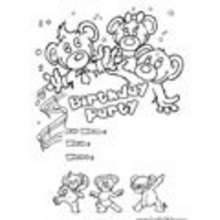 Carnival for children, BIRTHDAY INVITATIONS coloring pages