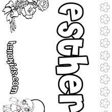 Esther - Coloring page - NAME coloring pages - GIRLS NAME coloring pages - E names for girls coloring book
