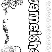 Jameisha - Coloring page - NAME coloring pages - GIRLS NAME coloring pages - J names for girls coloring pages