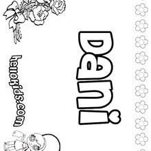 Dani - Coloring page - NAME coloring pages - GIRLS NAME coloring pages - D names for GIRLS free coloring sheets