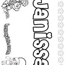 Janissa - Coloring page - NAME coloring pages - GIRLS NAME coloring pages - J names for girls coloring pages