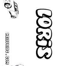 Loris - Coloring page - NAME coloring pages - BOYS NAME coloring pages - Boys names starting with K or L coloring posters